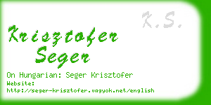 krisztofer seger business card